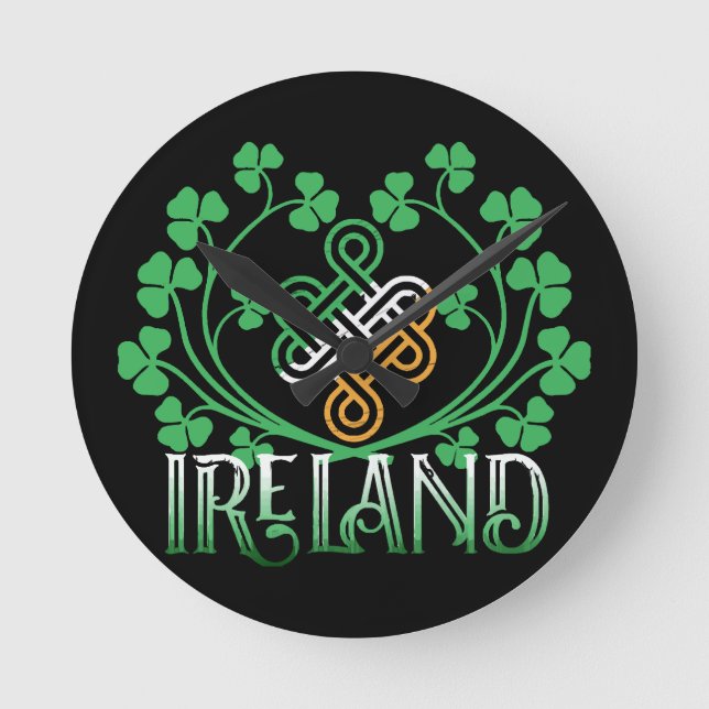 HORLOGE RONDE TRÈFLE IRLANDE (Recto)