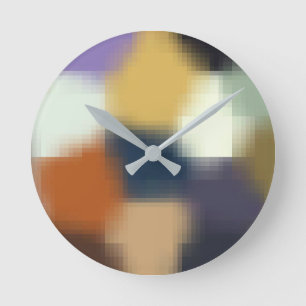 Horloge Ronde Trendy Blue Purple Orange Beige Stylish Pattern