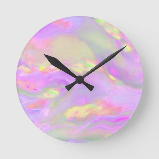 Horloge Ronde Trendy pretty colorful abstract waves (Recto)