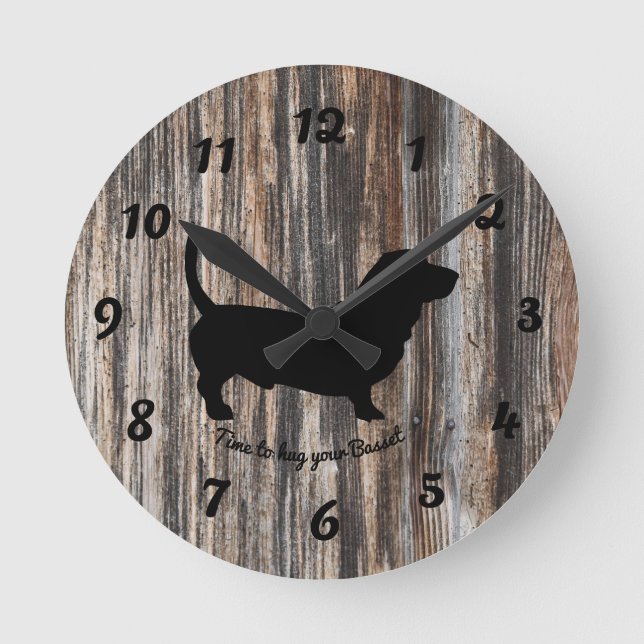 Horloge Ronde Trendy Wood Faux Basset (Recto)