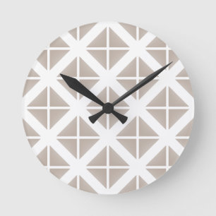 Horloge Ronde Triangle Motif tendance beige