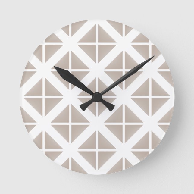 Horloge Ronde Triangle Motif tendance beige (Recto)