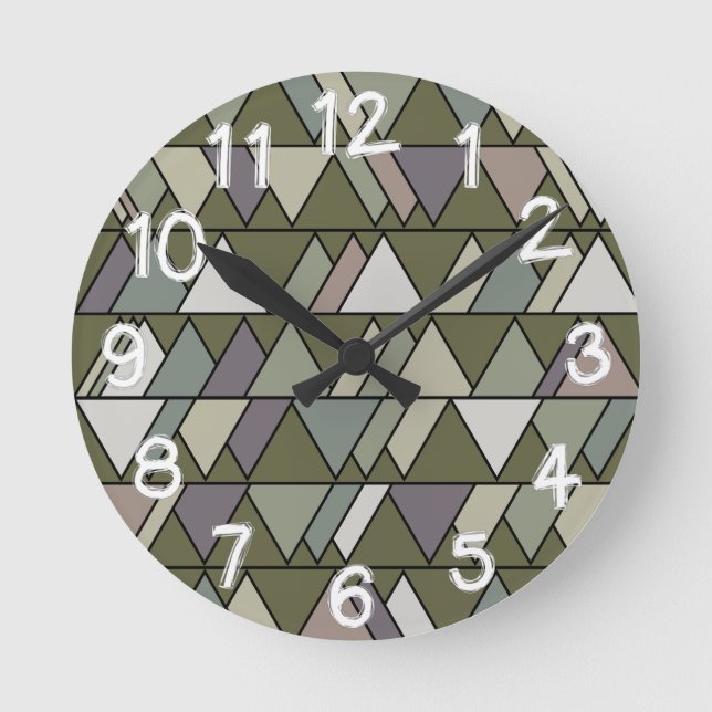 Horloge Ronde Triangles Camo (Recto)
