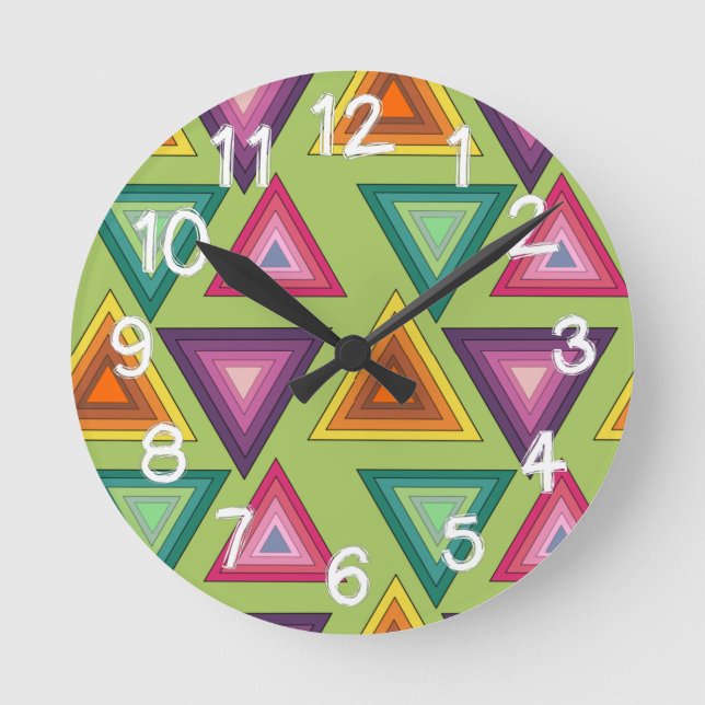 Horloge Ronde Triangles des années 1970  (Recto)