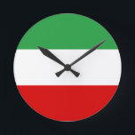 Horloge Ronde Tricolore iranien<br><div class="desc">Horloge ronde de l'Iran Tricolore</div>
