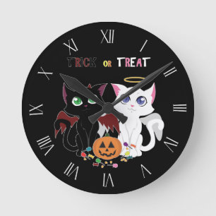 Horloge Ronde Tricoter ou traiter les chatons