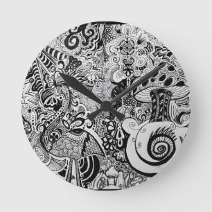 Horloge Ronde Trippy art design
