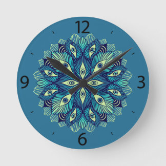 Horloge Ronde Trippy Psychedelic Eyes Floral Art - Surreal Eyes
