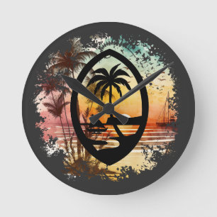 Horloge Ronde Triptyque d'impression en acrylique pour sceau de