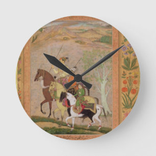 Horloge Ronde Trois princes Going Hunting, c.1635 (gouache sur