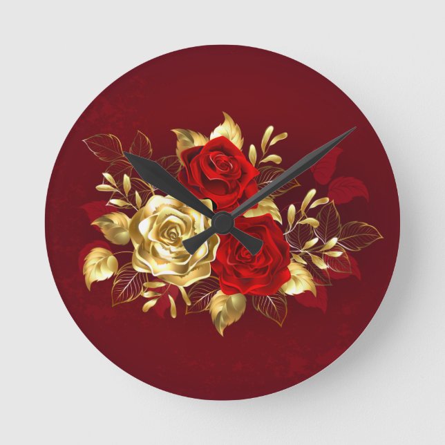 Horloge Ronde Trois Roses de bijoux (Recto)