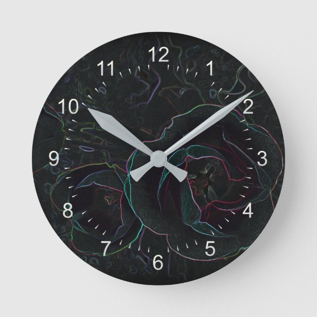 Horloge Ronde trois tulipes de velours (Recto)