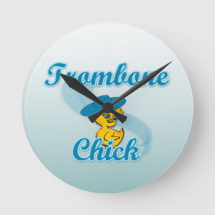 Horloge Ronde Trombone Chick #3