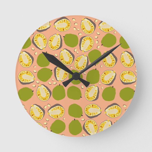 Horloge Ronde Tropical Summer Jackfruit Motif - Cuisine Exotique (Recto)
