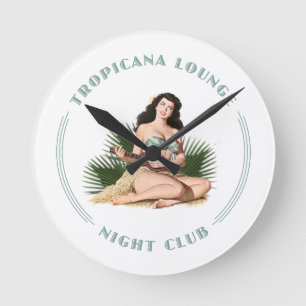 Horloge Ronde Tropicana Night Club 1 Tropicana Lounge Hula Girl