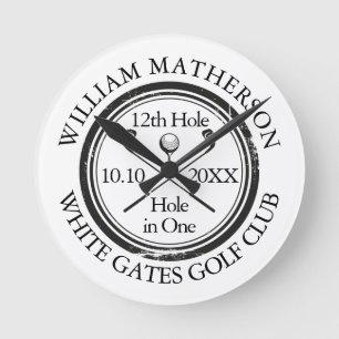 Horloge Ronde Trou en un de golf personnalisé
