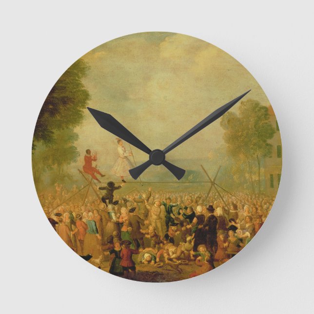 Horloge Ronde Troupe d'acteurs exécutant sur Tightrope (Recto)