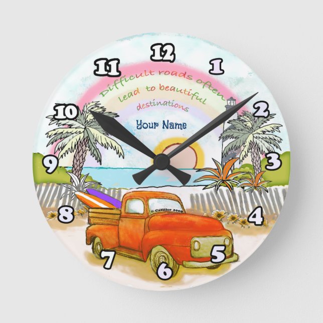 Horloge Ronde Truck Surfer lighthouse   clock (Recto)