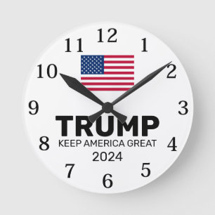 Horloge Ronde Trump 2024 Garder l'Amérique grande