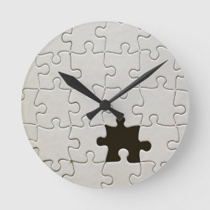Horloge Ronde Tu Me Complètes Romantique Noir et Blanc Puzzle