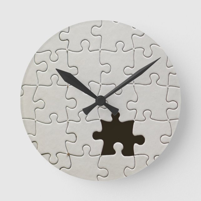 Horloge Ronde Tu Me Complètes Romantique Noir et Blanc Puzzle (Recto)