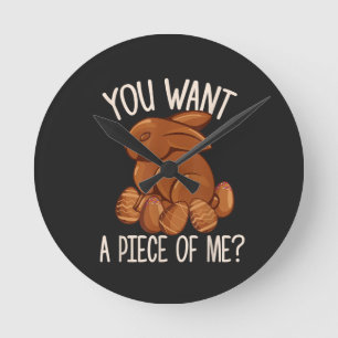Horloge Ronde Tu Veux Un Morceau De Moi - Lapin De Pâques En Cho
