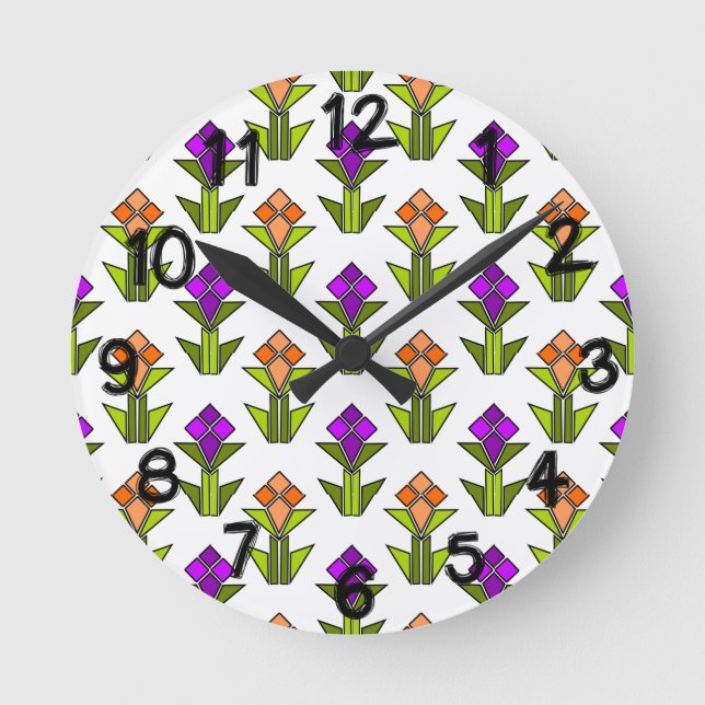 Horloge Ronde Tulipes (Recto)