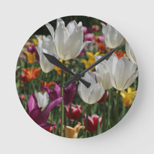 Horloge Ronde Tulipes