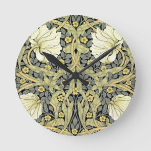 Horloge Ronde Tulipes Pimpernel Art Botanique de William Morris