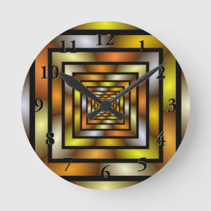 Horloge Ronde Tunnel lumineux coloré Trippy Fractal Graphisme