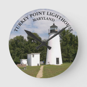 Horloge Ronde Turkey point Lighthouse, Maryland Round Wall Clock