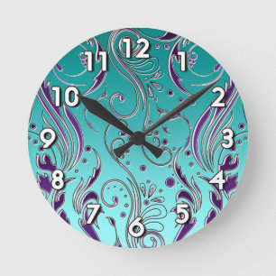 Horloge Ronde Turquoise