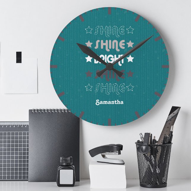 Horloge Ronde Turquoise. Brille. Lumineux. Brille. Brille. (Créateur téléchargé)