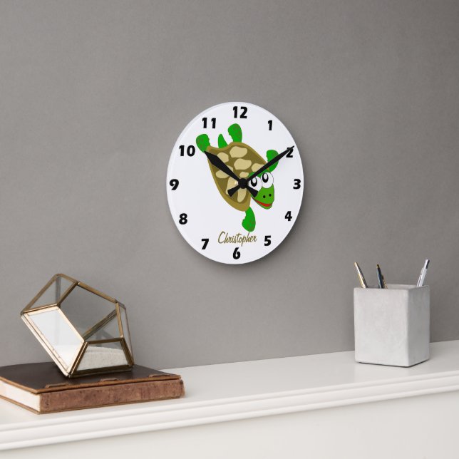Horloge Ronde Turtle Design Personalised (Bureau)