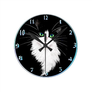 Horloge Ronde TUX-Tuxedo chats rock