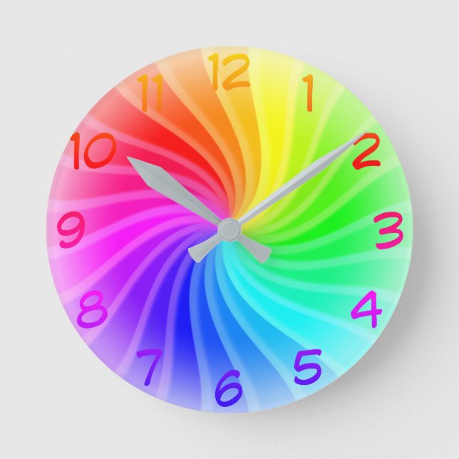 Horloge Ronde Twirl arc-en-ciel (Recto)