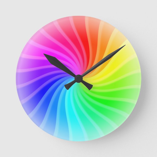 Horloge Ronde Twirl arc-en-ciel (Recto)