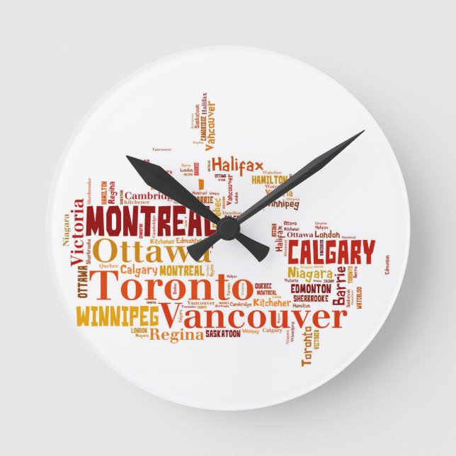 Horloge Ronde Type de mot "Canada" (Recto)