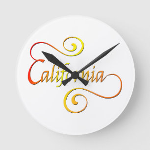 Horloge Ronde Typographie de Californie