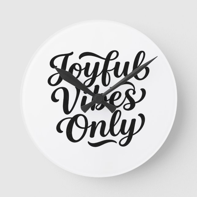 Horloge Ronde Typographie Joyeuses Vibrations (Recto)