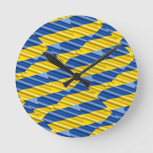 Horloge Ronde Ukraine bleue et jaune Inspiration de la paix anti