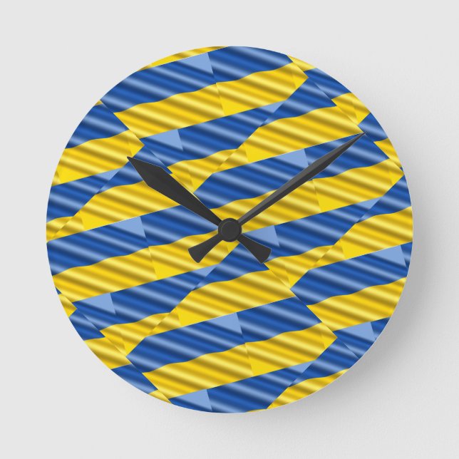Horloge Ronde Ukraine bleue et jaune Inspiration de la paix anti (Recto)