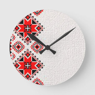 Horloge Ronde Ukrainian embroidery