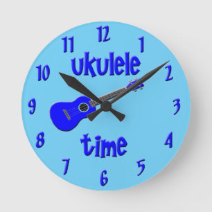 Horloge Ronde Ukulele time