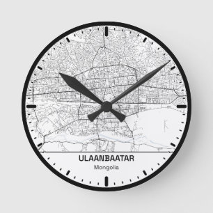 Horloge Ronde Ulaanbaatar Clock City Line Art