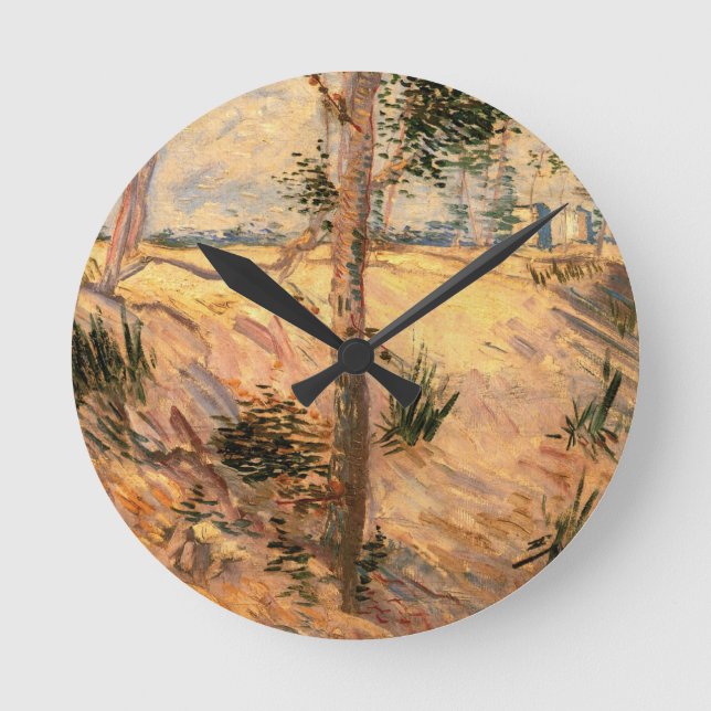 Horloge Ronde Un arbre dans un champ pendant la journée ensoleil (Recto)