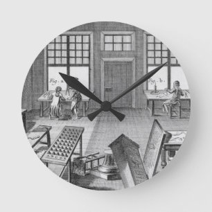 Horloge Ronde Un atelier des inlayer de meubles, du 'Encyclop