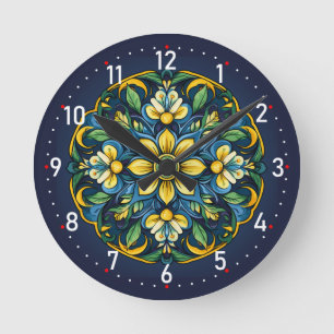 Horloge Ronde 💚 💙 💛 Un Azulejo Unique Élégance : Jardin de mi