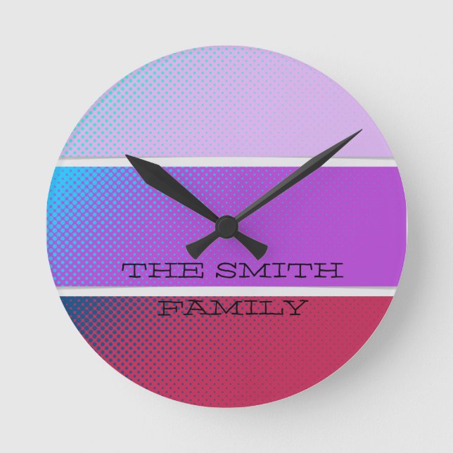 Horloge Ronde Un beau spectre de couleurs violettes (Recto)
