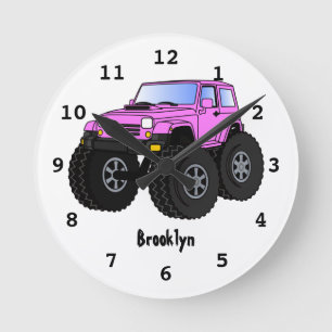 Horloge Ronde Un Pink Monster Cartoon